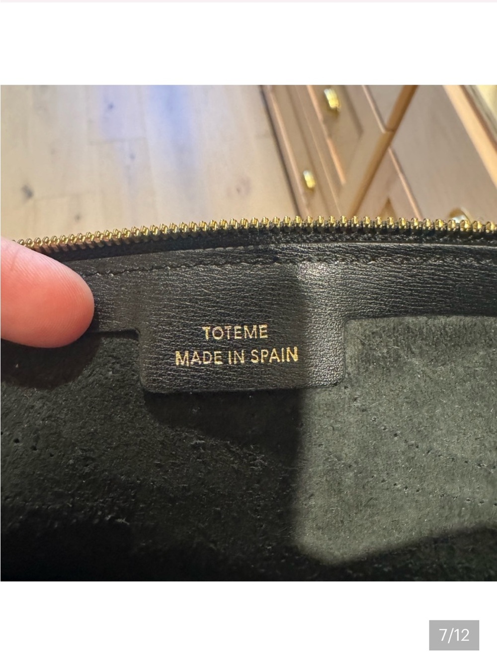 Toteme Black Leather Zip Pouch Gold Hardware - Picture 7 of 12